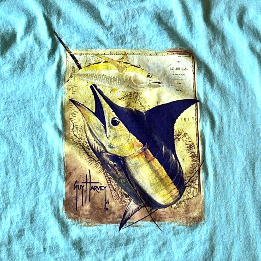Guy Harvey Men's s/s t-shirt w/ pocket, Medium, mint green